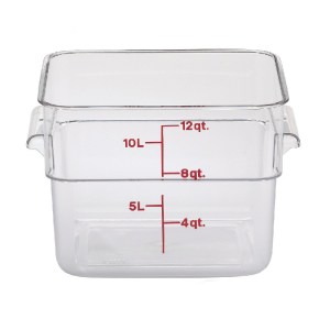 12 Qt. Clear Square Polycarbonate Food Storage Container