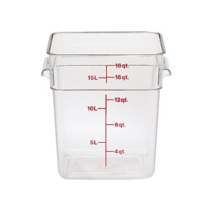 18 Qt. Clear Square Polycarbonate Food Storage Container