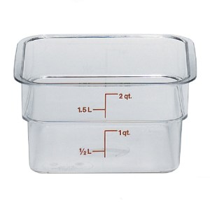 2 Qt. Clear Square Polycarbonate Food Storage Container