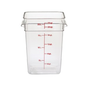 22 Qt. Clear Square Polycarbonate Food Storage Container