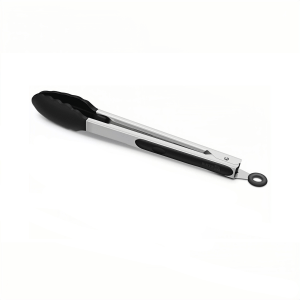 9" Silicone Tip Locking Tongs with Black Non-Slip Grip Handle TBCKITCHEN 30132021