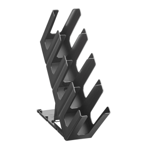 Black 4-Section Adjustable Slanted Countertop Cup and Lid Organizer