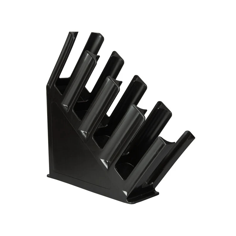 Black 4-Section Slanted Countertop Cup and Lid Organizer