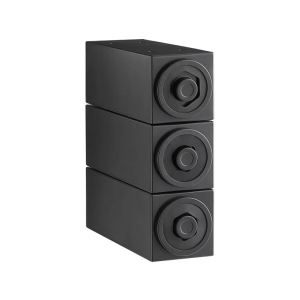 Black Stackable Countertop 8 - 44 oz. Cup Dispenser Cabinet - 3 Slot