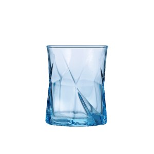 Faceted Soda Lime Glass Tumbler 250ml 425ml | Blue Purple Drinking Glass GTM2012