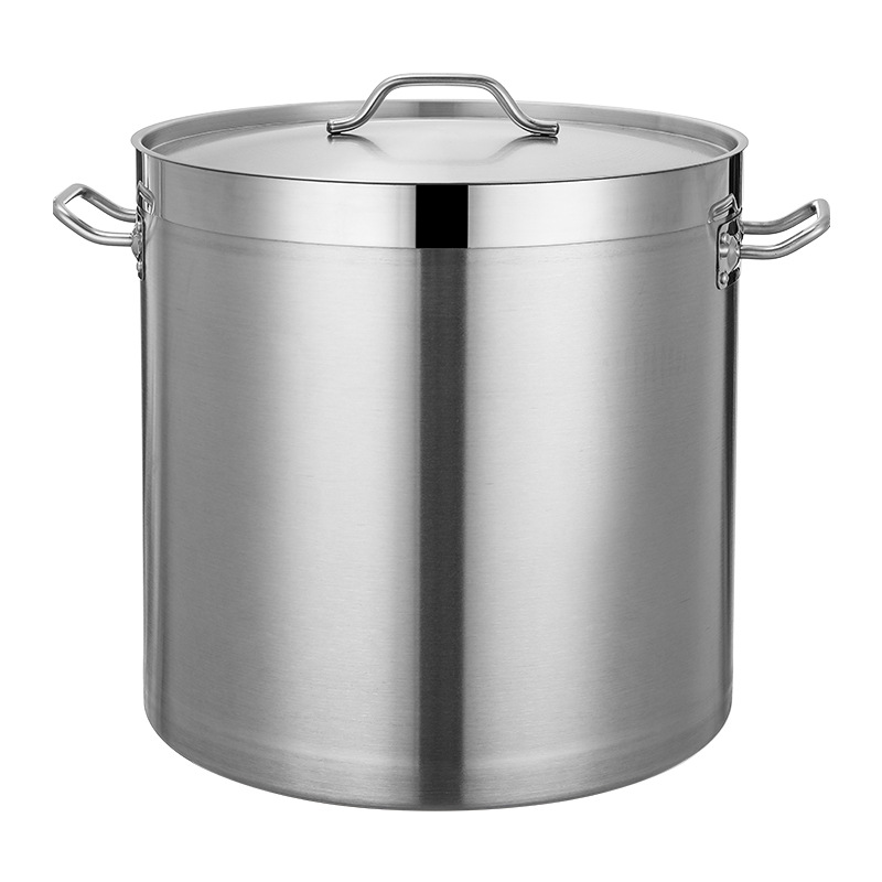 Flat rim stainless steel stock pot with Cover CST342