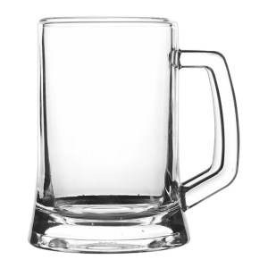 Classic Glass Beer Mug | Heavy Base Beer Stein with Handle GBE3031