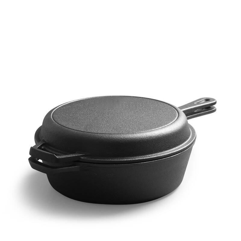 Cast Iron Combo Cooker – 2 in 1 Skillet and Deep Pan Set - Image 4