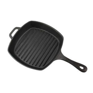 Cast Iron Grill Pan with Raised Ridges for Steak and Grilling