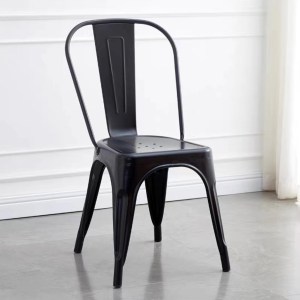 Stackable Industrial Tolix Metal Dining Chair BLACK