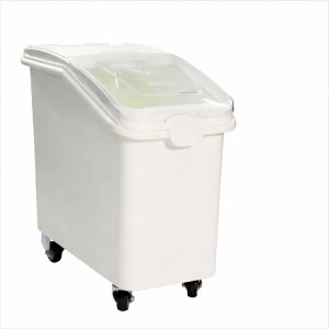 27 Gallon Commercial Plastic Ingredient Storage Bin with Lid and Scoop