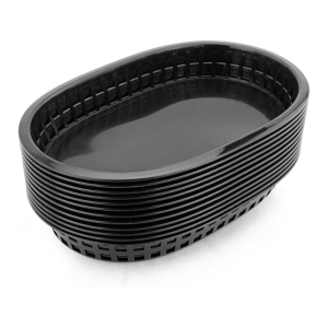 Plastic Fast Food Serving Basket Oval 10.5 x 7 Inch Set of 12 from RUITONGS
